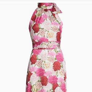 Sachin + Babi Pink, Red and Green Floral Halter Maxi Dress